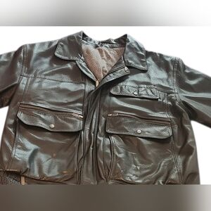 Maddox, Men's Black Leather Jacket. Size 54